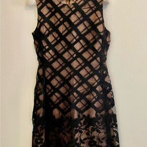 Dries Van Noten Black Geometric Lace Midi Dress